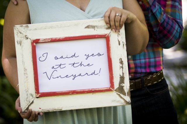 wedding proposals at Vineyard